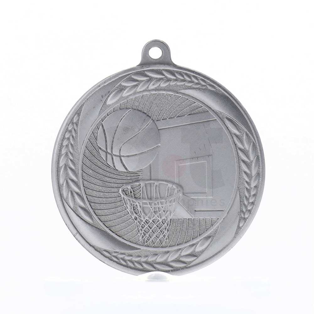 Basketball Apollo Medal 55mm Silver