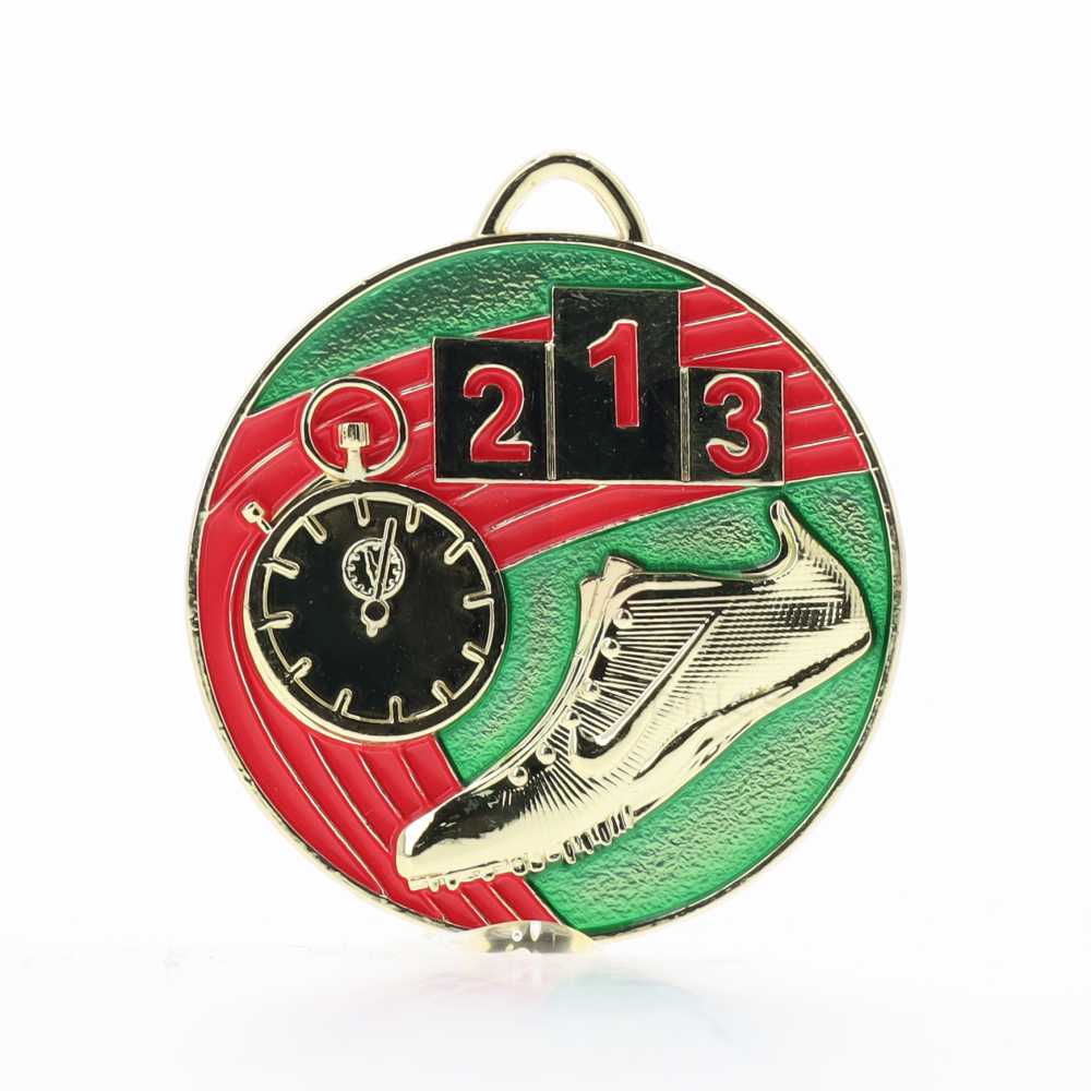 Colour Track Medal 50mm Gold