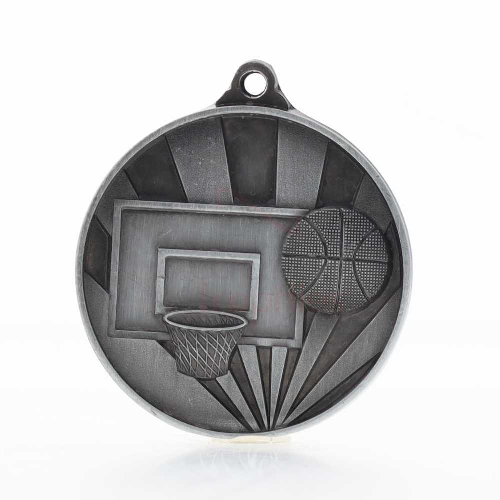 Sunrise Basketball Medal 50mm Silver