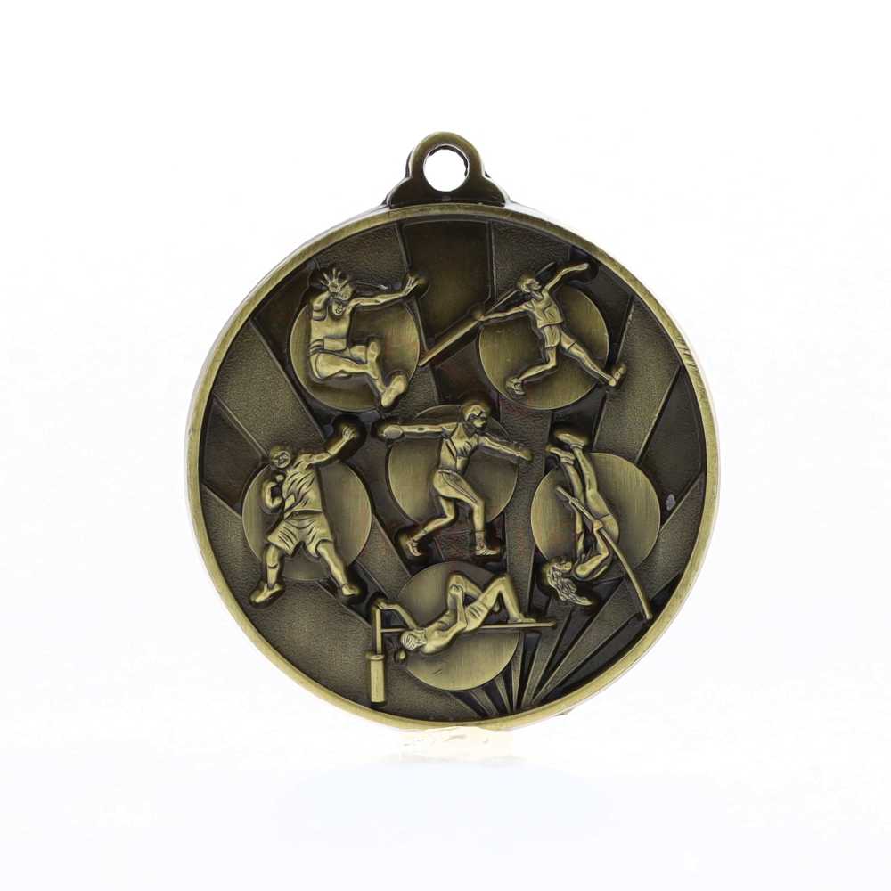 Sunrise Field Athletics Medal 50mm Gold