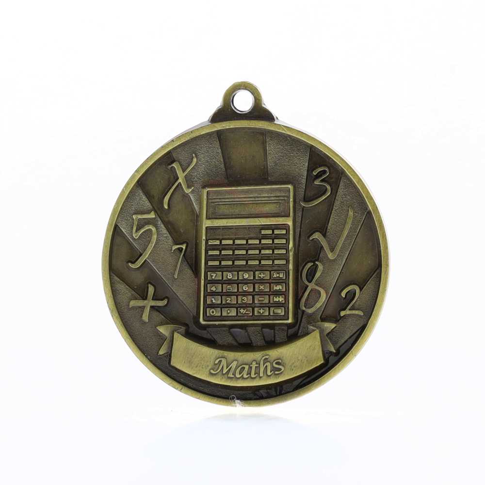 Sunrise Maths Medal 50mm Gold