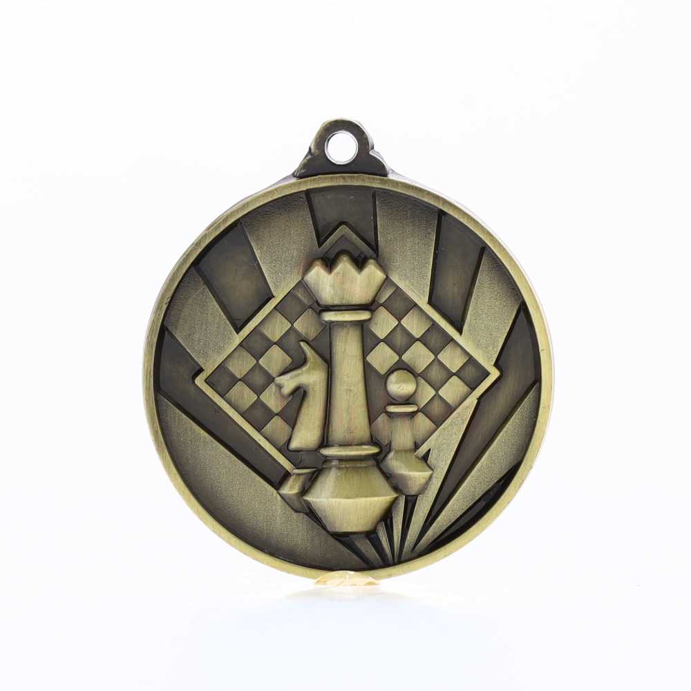 Sunrise Chess Medal 50mm Gold