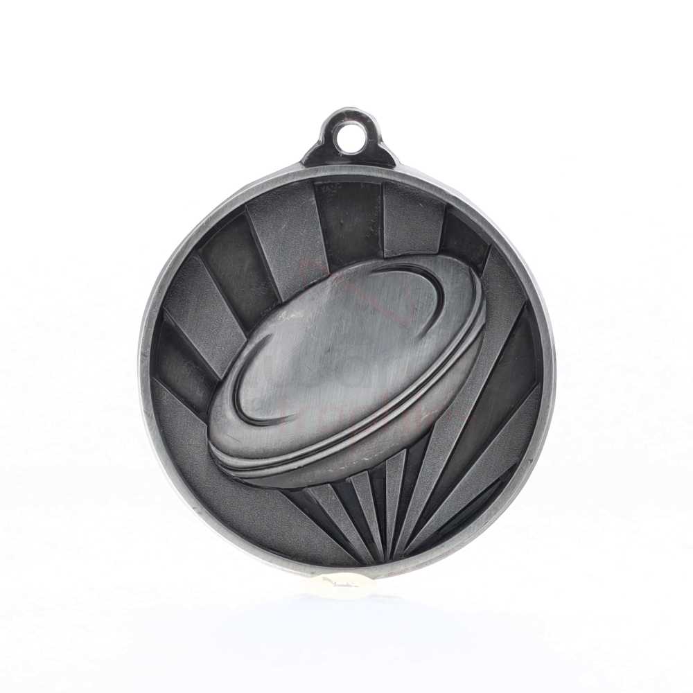 Sunrise Rugby Medal 50mm Silver