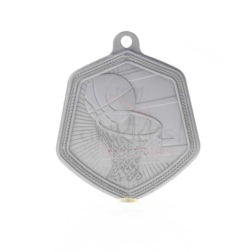 Basketball Falcon Medal Silver 65mm