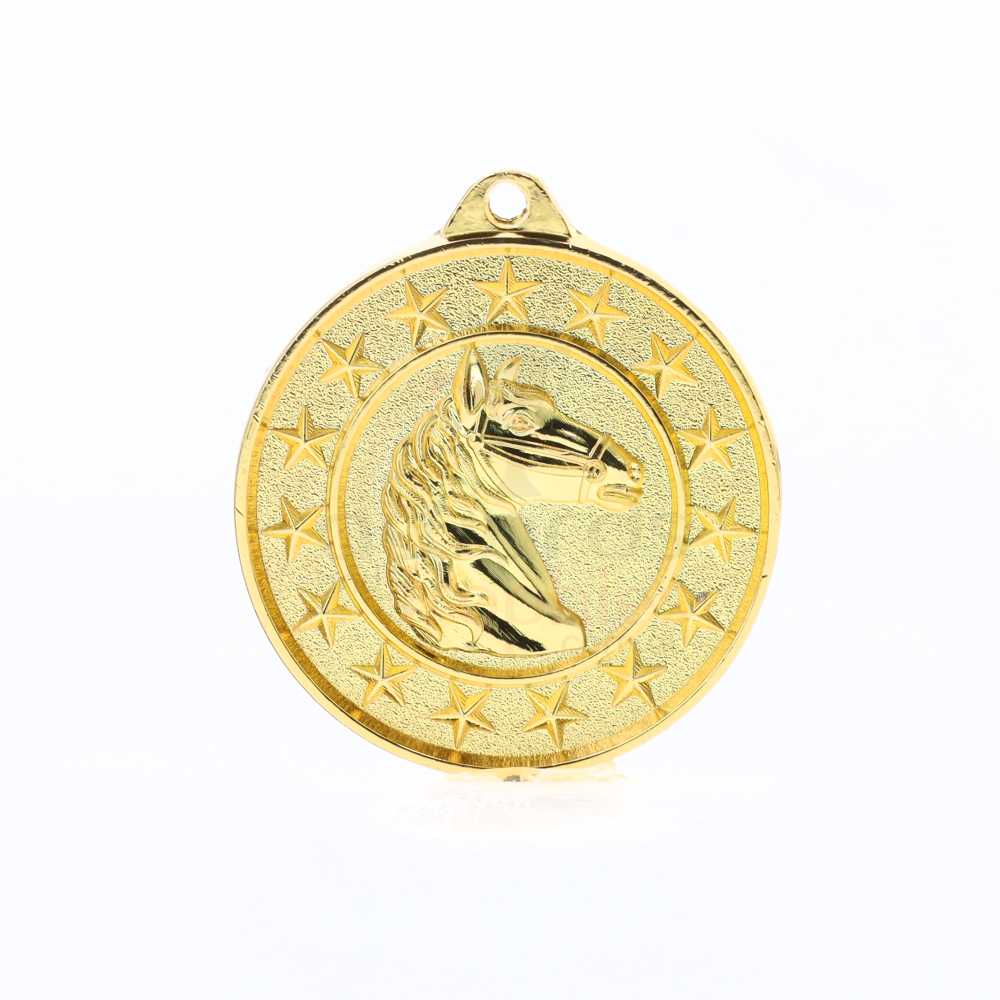 Horse Starry Medal Gold 50mm