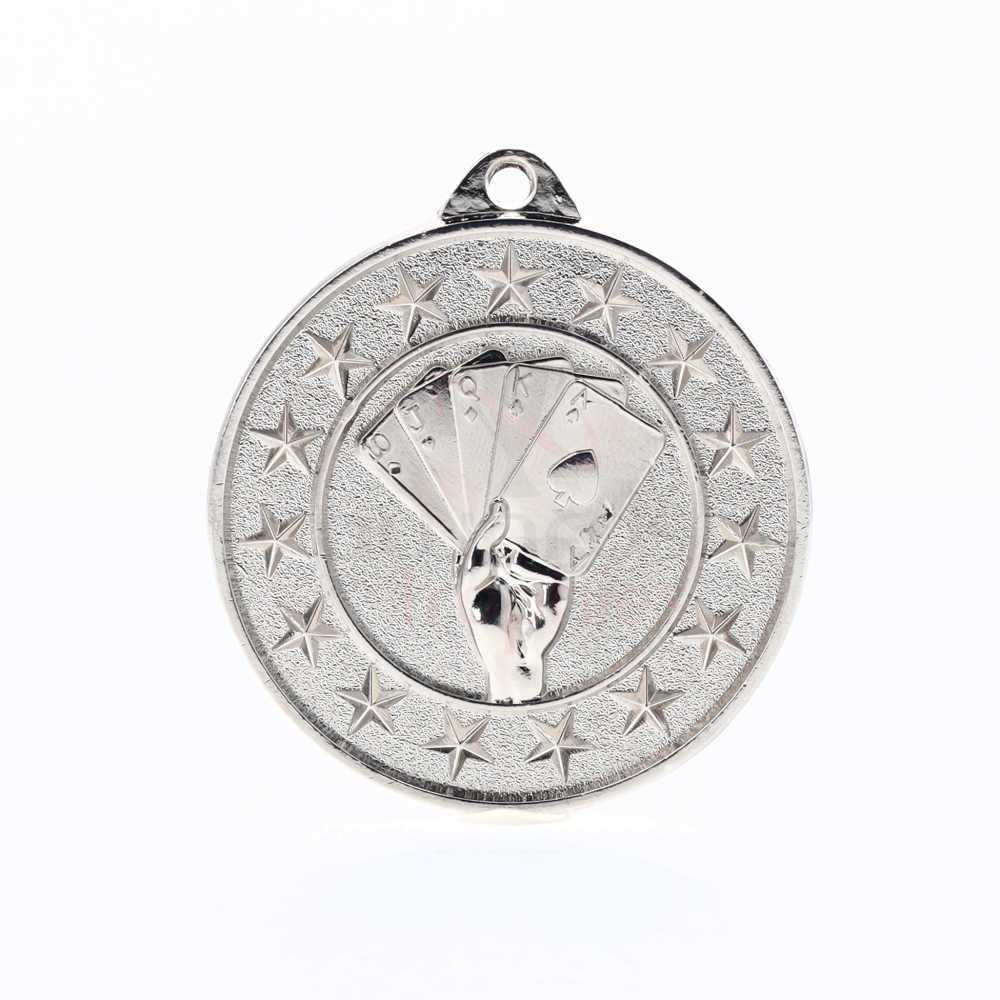 Poker Starry Medal Silver 50mm