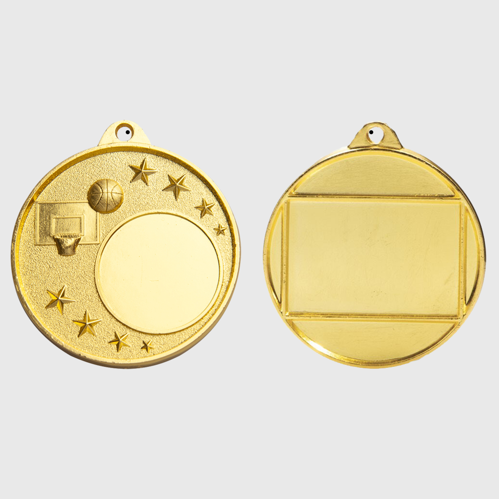 Basketball Logo Starry Medal Gold 50mm