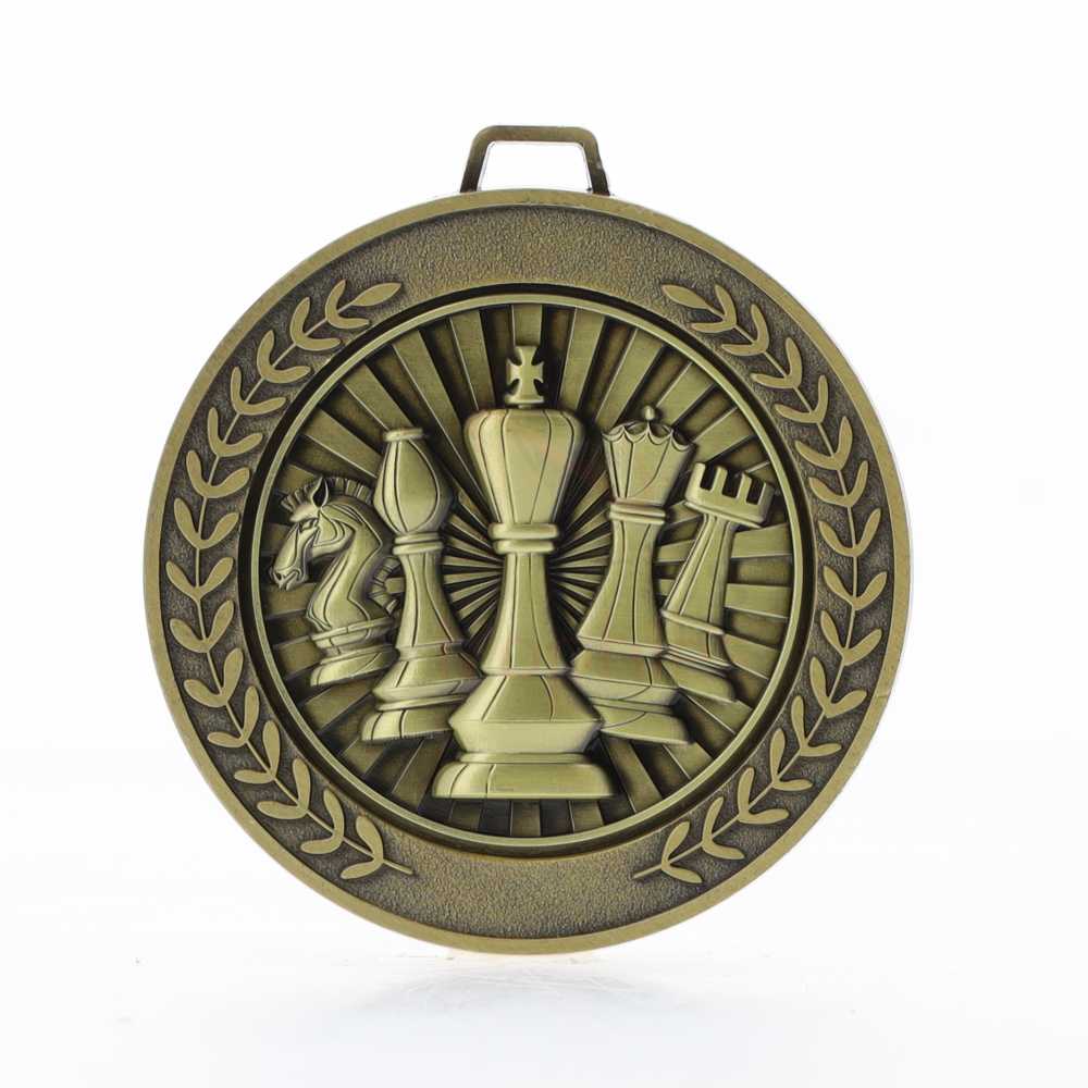 Heavyweight Chess Medal 70mm Gold