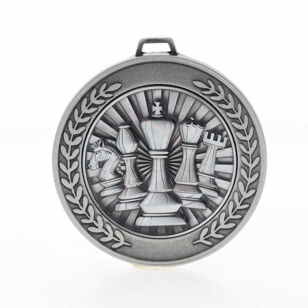 Heavyweight Chess Medal 70mm Silver