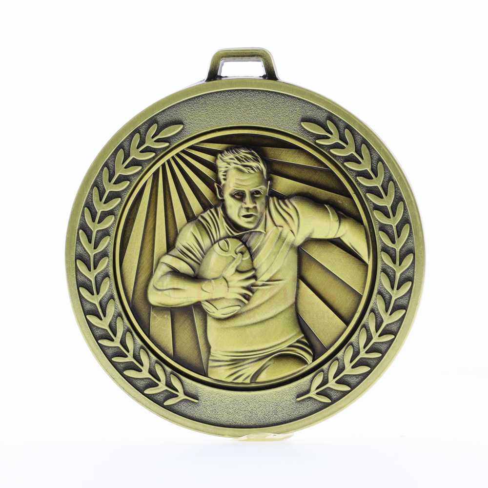 Heavyweight Rugby Male Medal 70mm Gold