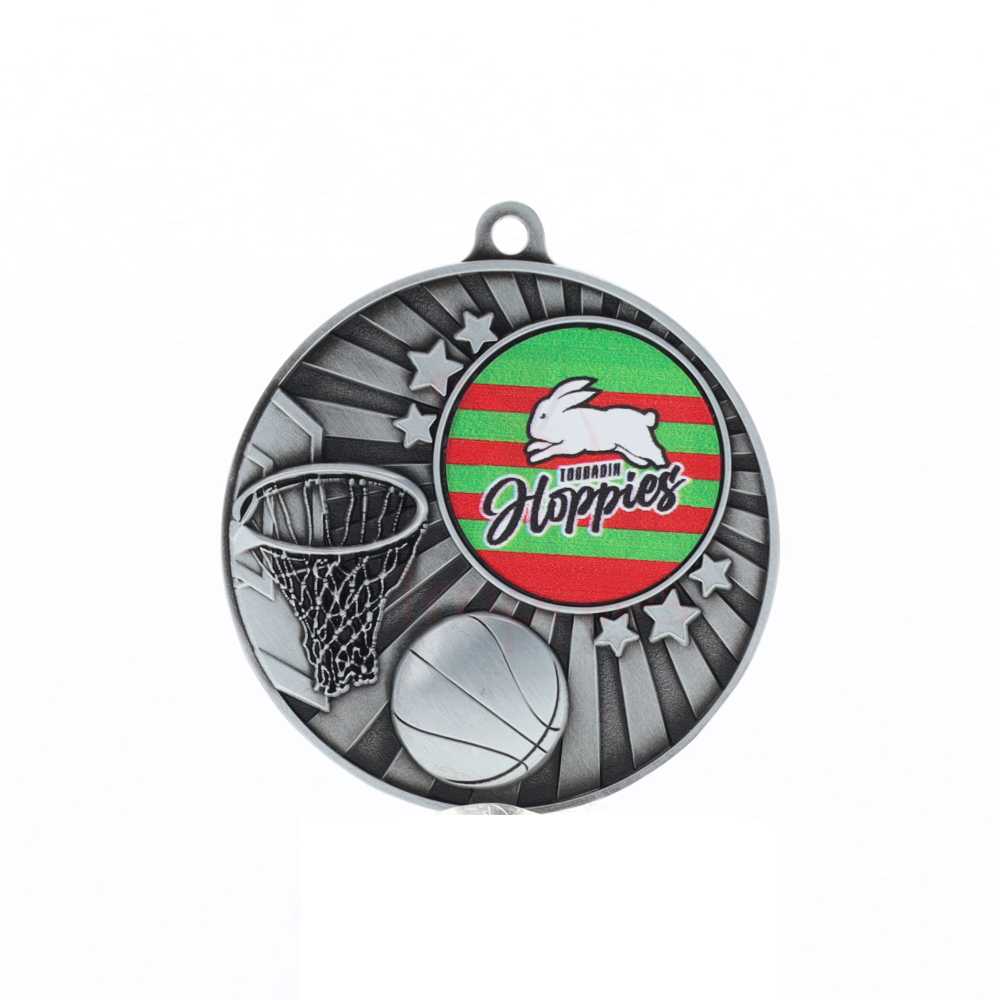 Impact Basketball Logo Medal Silver 50mm