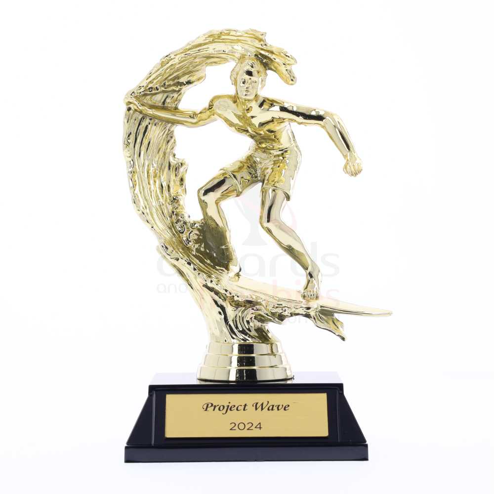 Surfing Figurine on Base 165mm