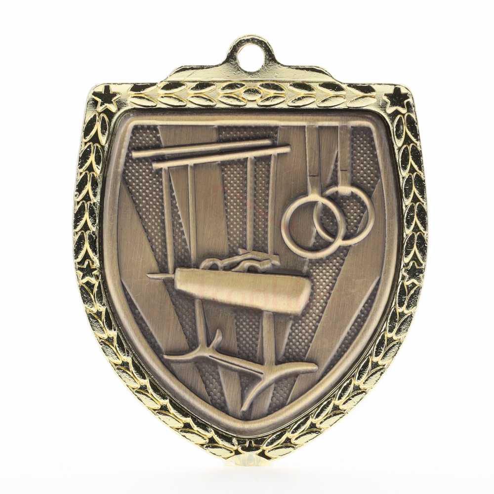 Gymnastics Shield Medal 80mm - Gold 