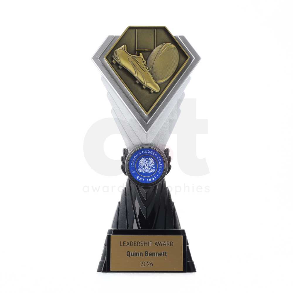 Diamond Trophy 200mm - Rugby Gold
