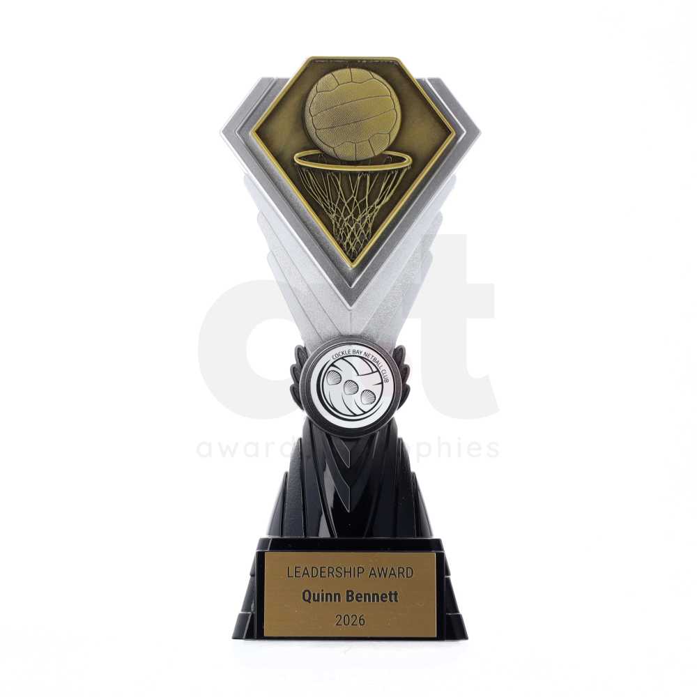 Diamond Trophy 200mm - Netball Gold