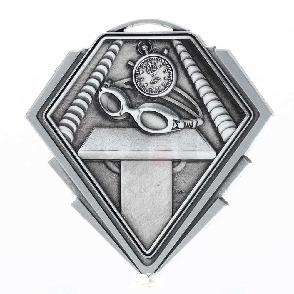 Diamond Medal Silver 80mm - Swimming