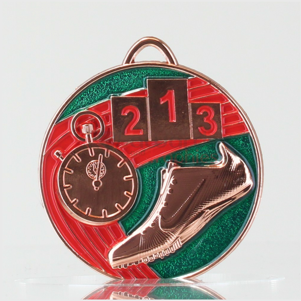 Colour Track Medal 50mm Bronze