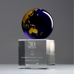 Gold & Blue World Globe 150mm