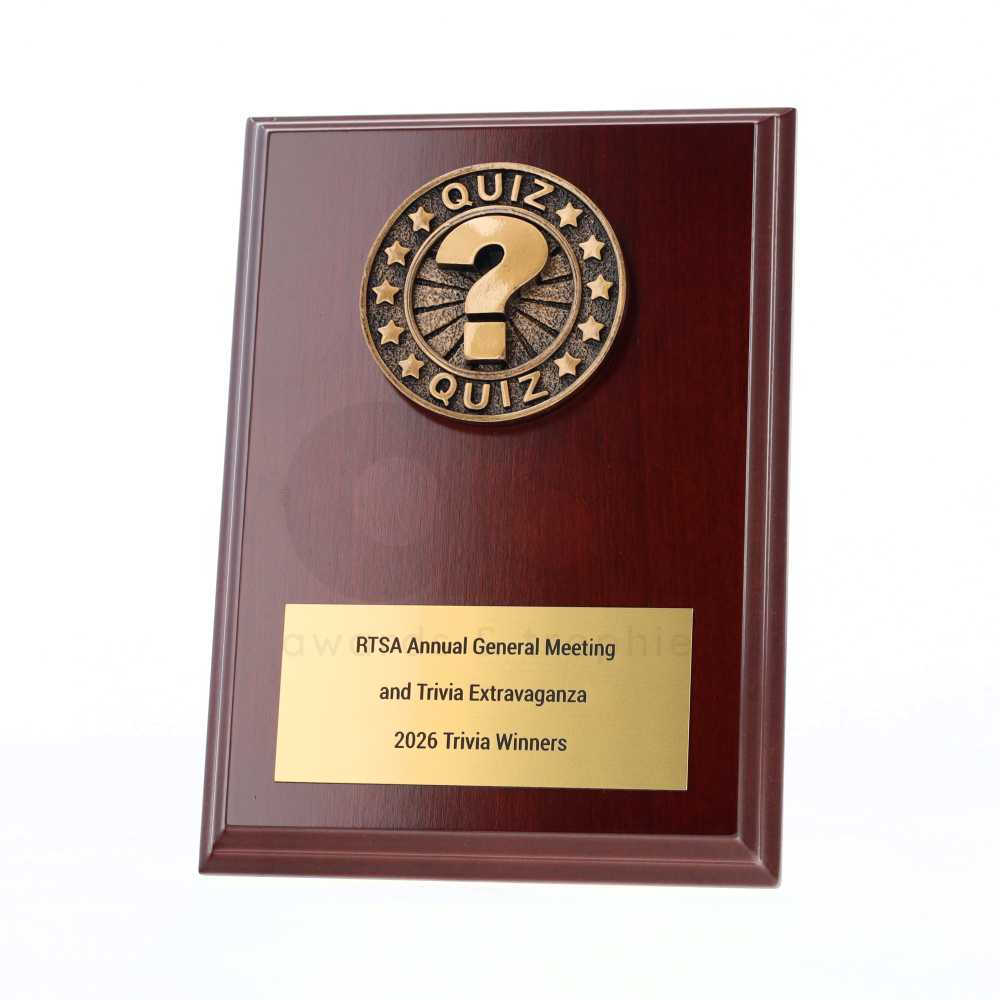 Quiz Walnut Plaque 150mm