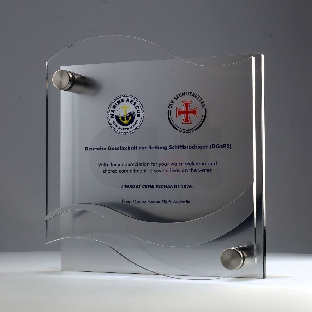 Wave Acrylic Plaque 190mm