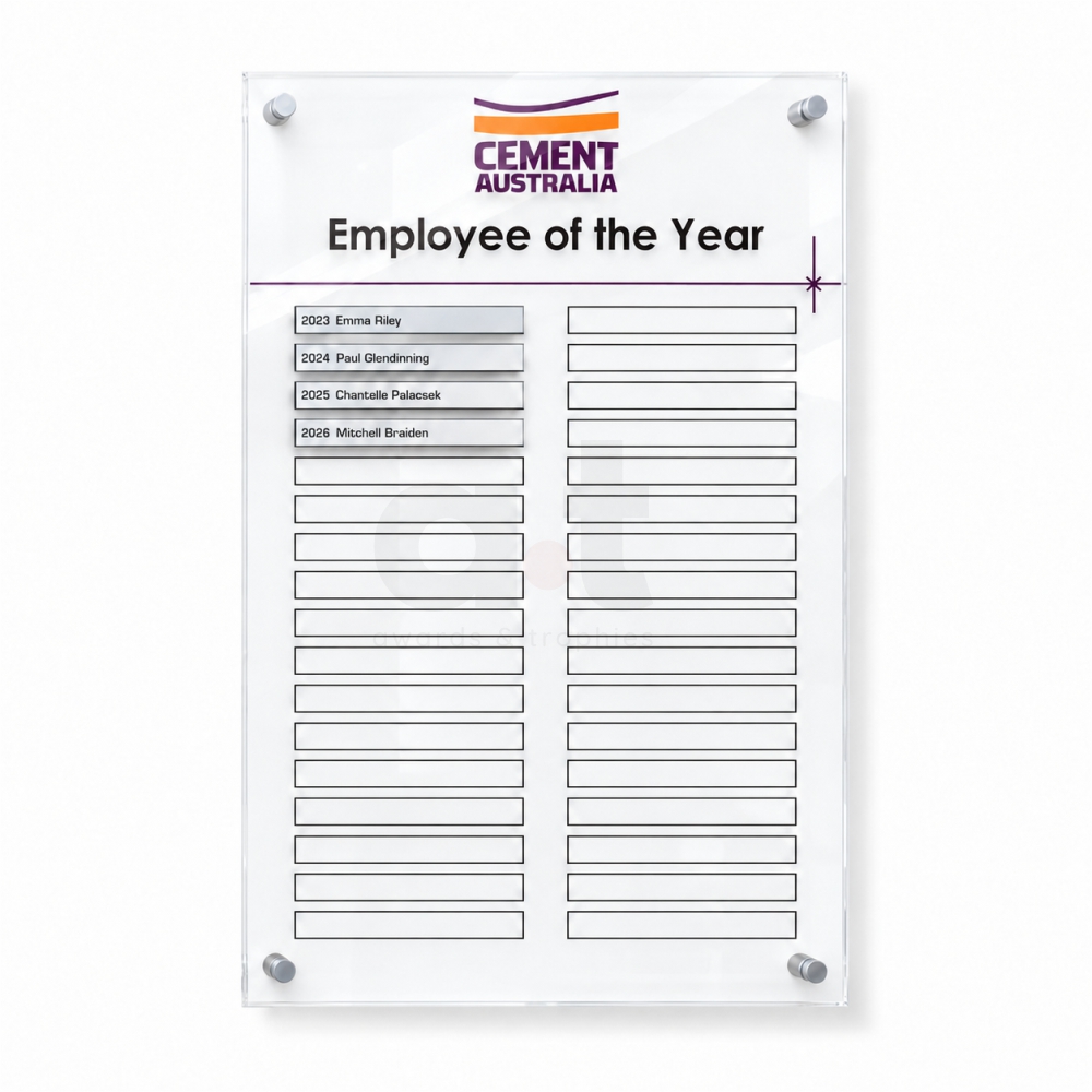 Clarity Acrylic Honour Board 900x600mm