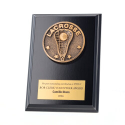 Spartan Lacrosse Black Plaque 150mm