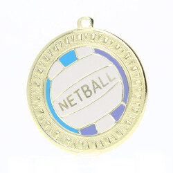 Spark Netball Medal 55mm - Shiny Gold